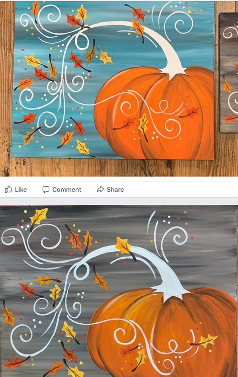 Easy Acrylic Painting Ideas Step By Step Fall, Painting Fall Ideas On Canvas, Fall Art Canvas, Fall Painting Acrylic Easy, Fall Diy Painting Ideas, Fall Themed Paint And Sip, Fall Painting Class Ideas, Fall Paint N Sip Ideas, Diy Pumpkin Painting Canvas