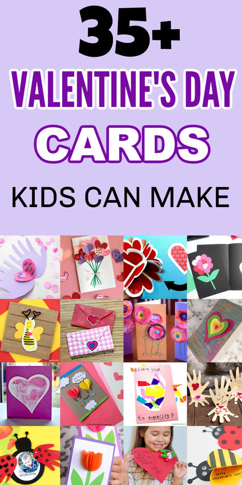 Easy Valentine cards kids can make for school, for their classmates, or for their parents. These easy Valentine crafts are great to make at daycare come on with preschoolers, at preschool. If you are a teacher, choose these easy Valentine cards to make with elementary school aged kids to take home for parents and grandparents. Make heart cards, love bug cards, flower cards, handprint cards for kids to give on Valentine's Day. Valentine Cards Crafts For Kids, Valentines Cards Handmade Kids Easy Diy, Projects For Couples, Teacher Valentine Cards, Valentine Cards Kids, Cards Making Ideas, Handprint Cards, Valentines Cards For Kids, Easy Valentine Cards