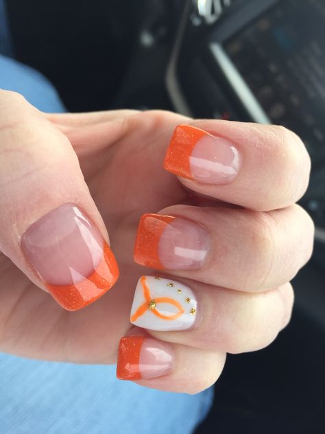 My MS nails for March awareness month Ms Nail Designs, Ms Nails, Ms Awareness Nails, T1d Awareness Nails, Awareness Nail Designs, Awareness Ribbon Nail Designs, Cute Birthday Nails For Cancers, Shellac Nail Art, Nail Tip Designs