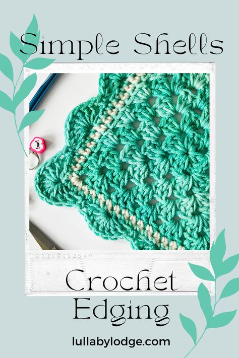 Crochet Shell Borders For Blankets, Shell Crochet Border Pattern, Crochet Shell Border Scalloped Edge, Crocheted Blanket Edging, Crochet Shell Stitch Border, Crochet Scalloped Edge Pattern, Baby Blanket Edging Crochet, Scallop Edge Crochet, Scalloped Crochet Border