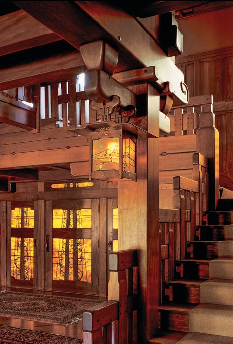 Door Stairs, Craftsman Architecture, Craftsman Interiors, Craftsman Lighting, Arts And Crafts Interiors, Gamble House, Craftsman Homes, Craftsman Interior, Craftsman Bungalow