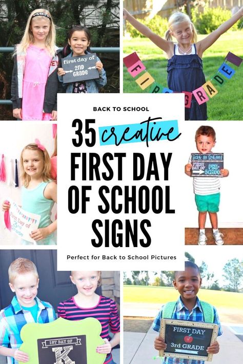 Love these creative back to school sign ideas and free printables! Perfect for back to school pictures! School Sign Ideas, School Picture Ideas, First Day School Sign, First Day Of School Signs, Back To School Pictures, First Day Of School Sign, School Picture, Thrifty Thursday, First Day School