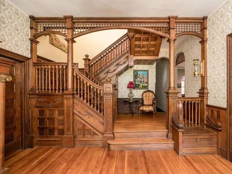 209 Madison St, Lynchburg, VA 24504 | MLS #320541 | Zillow Queen Anne House Interior, Lynchburg Virginia, Antique Light Fixtures, Gothic Revival, Wrap Around Porch, Antique Lighting, Old House Dreams, Fenced In Yard, Pittsburgh Pa