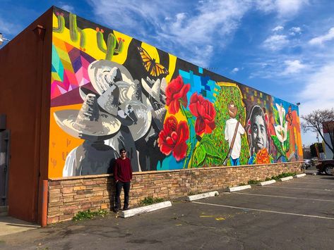 Diversity Mural, School Murals, Colorful Murals, Central Valley, Splash Of Color, Cultural Diversity, Monarch Butterfly, Art Movement, Public Art