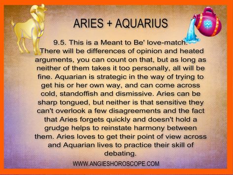 Aries And Aquarius Compatibility, Aquarius Things, Aquarius Relationship, Aries Compatibility, Aquarius Compatibility, Teen Dictionary, Aries Aquarius, Aries Zodiac Facts, Aries And Pisces