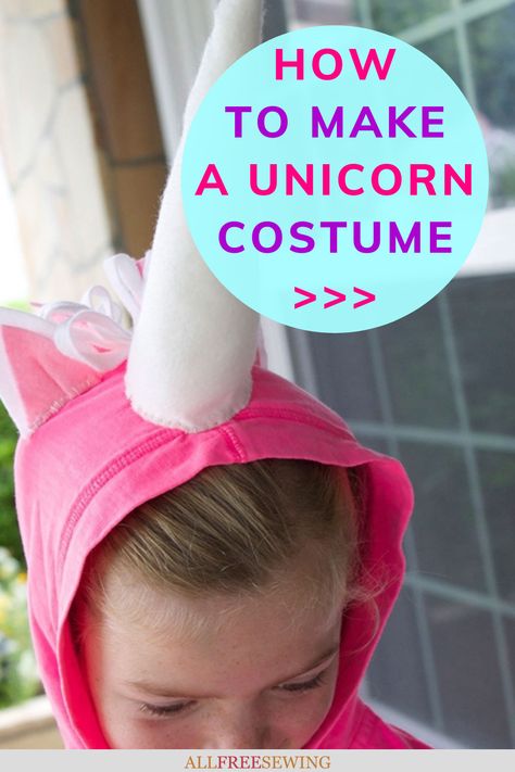 How to Make a Unicorn Costume | Make an easy unicorn costume for girls or boys with this clever DIY! This full tutorial will walk you through the budget-friendly, simple, and magical sewn costume. Unicorn Halloween Costumes For Kids, Funny Kid Halloween Costumes, Easy Homemade Halloween Costumes, Diy Unicorn Costume, Halloween Costumes Kids Homemade, Diy Unicorn Headband, Make A Unicorn, Unicorn Costumes, Unicorn Costume Kids