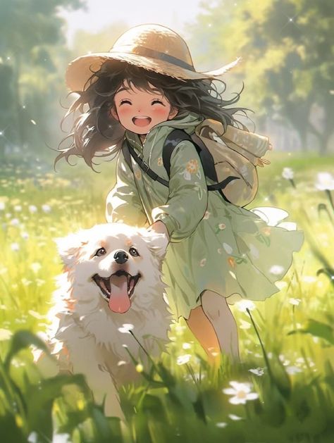 Flower Images Wallpapers, Chibi Wallpaper, Best Friends Cartoon, Puppy Art, Human Spirit, Anime Child, Raw Beauty, Dog Illustration, Digital Art Anime