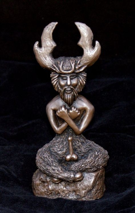 God Of Hunting, Green Statue, Witch Craft Supplies, The Horned God, African Carving, Sacred Masculine, Celtic Myth, Horned God, Celtic Gods