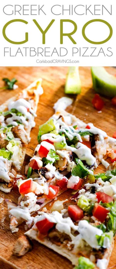 Gyro Flatbread, Gyro Pizza, Greek Flatbread, Flatbread Pizzas, Flatbread Pizza Recipes, Greek Pizza, Chicken Gyro, Meatball Pizza, Chicken Flatbread