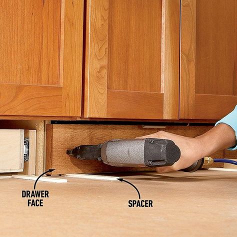 How to Build Under-Cabinet Drawers & Increase Kitchen Storage | Family Handyman Kitchen Drawer Ideas, Under Cabinet Drawers, Drawer Ideas, Camper Renovations, Under Cabinet Storage, Diy Kitchen Storage, Kitchen Drawer, 아파트 인테리어, Kitchen Drawers