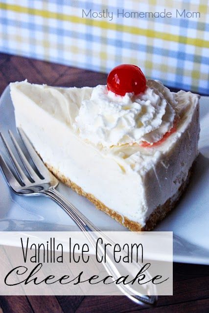 Mostly Homemade Mom: Vanilla Ice Cream Cheesecake & A Unilever Ice Cream Giveaway! Ice Cream Cheesecake, Chesse Cake, Cheesecake Ice Cream Recipe, No Bake Nutella Cheesecake, Cream Cheesecake, Nutella Cheesecake, Cheesecake Ice Cream, Cheesecake Desserts, Awesome Food