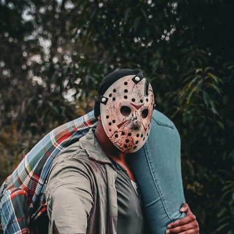 Sherief ‘Reef’ Sutton on Instagram: "In honor of yesterday being Friday, the 13th! S/O to that man Jason Vorhees! #fridaythe13th #jasonvorhees #halloweenphotoshoot #halloween #fyp" Friday The 13 Photoshoot, Jason Couple Costume, Friday The 13th Photoshoot, Jason Voorhees Photoshoot, Ghostface Photoshoot, Jason Voorhees Costume, Photoshoot Ideas Men, Jason Voorhees Camp Counselor, Rose Photoshoot