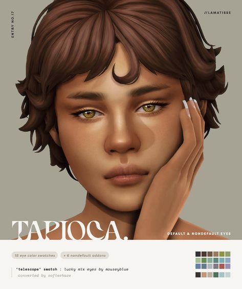 tapioca; default & nondefault eyes | lamatisse on Patreon Sims 4 Eye Recolors, Wcif Sims 4, Sims Presets, Cc Eyes, Aesthetic Sims, Sims 4 Cc Eyes, The Sims 4 Skin, Sims Packs, Pelo Sims