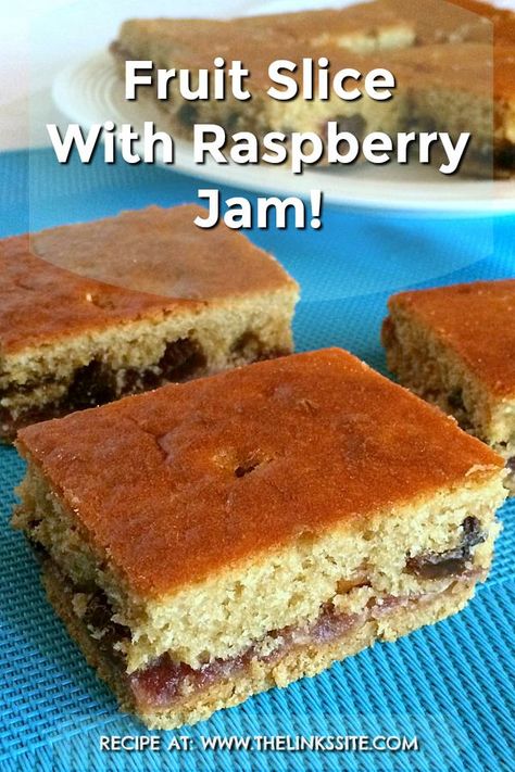 Baked Slices, Fruit Slice Recipe, Easy Slices, Jam Slice, Rasberry Jam, Raspberry Slice, Sweet Slices, Cream Buns, Peppermint Slice