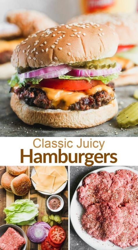 Juicy Hamburger Recipe, Bbq Burger Recipes, Homemade Burger Patties, Best Hamburger Recipes, Grilled Burger Recipes, Hamburger Recipes Patty, Ground Chuck, Hamburger Recipe, Burger Recipes Beef