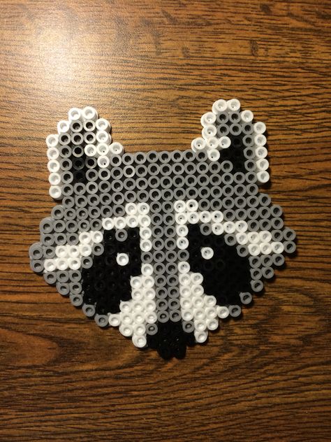 Raccoon Pixel Art, Bead Creatures, Bead Pokemon, Perler Bead Pokemon Patterns, Raccoon Art, Hamma Beads Ideas, Perler Creations, Pokemon Pattern, Easy Perler Beads Ideas