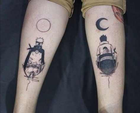 Matching Anime Tattoos, Naruto Tattoo Ideas, Matching Tattoos For Siblings, Partner Tattoos, Brother Tattoos, Small Couple Tattoos, Small Ideas, Matching Anime, One Piece Tattoos