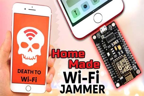 A Simple HomeMade Wi-Fi Jammer by using an ESP8266 | DIY Project Arduino Wifi, Esp8266 Projects, Esp8266 Arduino, Arduino Projects Diy, Wifi Names, Diy Tech, Arduino Board, Life Hacks Computer, Computer Basics