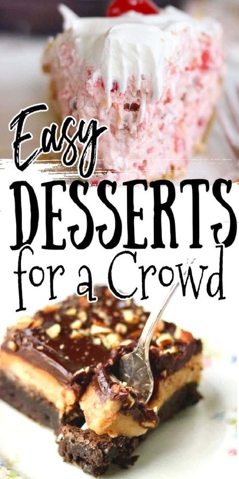 Easy Desserts For A Crowd, Potluck Recipes Dessert, Easy Potluck Desserts, Potluck Dessert, Cheap Desserts, Picnic Desserts, Easy Potluck, Potluck Desserts, Slow Cooker Desserts