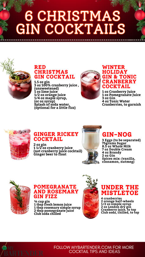 Christmas Gin Cocktails Home Alone Christmas Cocktail, Sweet Gin Cocktail Recipes, Holiday Gin And Tonic, Vegan Christmas Cocktails, Holiday Gin Drinks, Holiday Cocktails Gin, Christmas Cocktail With Gin, Gin Cocktails Winter, Christmas Gin And Tonic