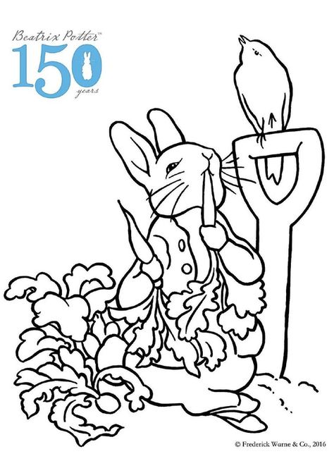 Beatrix Potter free printable coloring pages from Frederick Warne & Co #ColorOurCollections Beatrix Potter Colouring Pages, Beatrix Potter Coloring Pages, Beatrix Potter Embroidery, Beatrix Potter Illustrations Printable, Beatrix Potter Illustrations, Letter A Coloring Pages, Beatrice Potter, Peter Rabbit And Friends, Rabbit Illustration