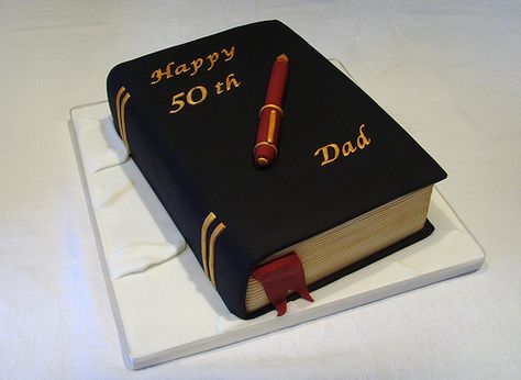 50th Birthday Book Cake Book Cakes Ideas, Pastor Cake Design, Book Cake Design, Book Cake Ideas, Book Birthday Cake, Book Cake Ideas Birthday, Fondant Book Cake, Cake Book Design Ideas, Birthday Cake Book