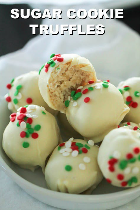 Cookie Truffles Recipe, Sugar Cookie Truffles, No Bake Truffles, Cookie Truffles, No Bake Sugar Cookies, Cream Cheese Sugar Cookies, Six Sisters Stuff, Truffles Recipe, Six Sisters