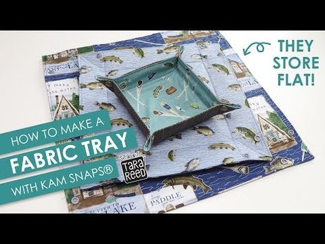 How to Make a Fabric Tray with Snaps - YouTube Fabric Tray, Travel Tray, Kam Snaps, Easy Sewing Projects, Sewing Gifts, Folded Up, Pin Cushions, Sewing Inspiration, Easy Sewing