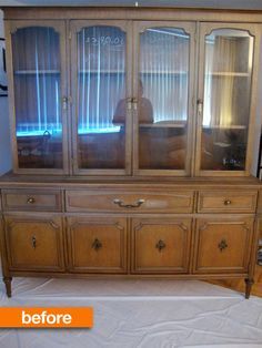 Boho Hutch, Painted Hutch Ideas, Cabinet Upcycle, Refurbish Ideas, Hutch Redo, China Hutch Makeover, Furniture Remake, China Cabinet Redo, China Cabinet Makeover