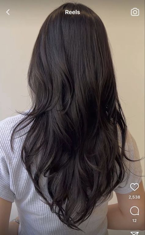 V Cut Hair, Haircuts For Long Hair With Layers, Hair Inspiration Long, Brown Hair Inspo, Cut Hairstyles, 80s Women, Cute Hairstyle, Hairstyles For Layered Hair, Long Dark Hair