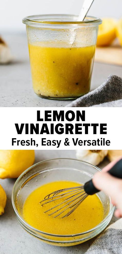 Lemon Vinaigrette Dressing Recipe, Vinegrette Salad Dressing, Vinegrette Recipe, Lemon Vinaigrette Recipe, Healthy Dressing Recipes, Lemon Salad Dressings, Lemon Vinaigrette Dressing, Vinaigrette Dressing Recipe, Healthy Dressing