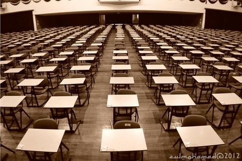 an exam hall is something the target audience is very used to seeing when it comes to school and can appeal/relate to them by having it be part of the poster Exam Hall Aesthetic, Contemporary Choreography, School Building Plans, Exam Hall, School Hall, Hall Room, Rocket Science, School Building, 2025 Vision