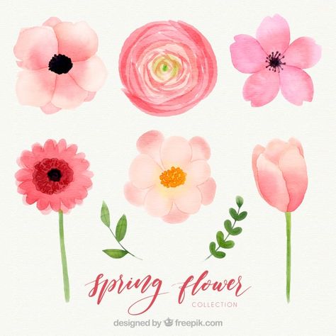 Diy Watercolor Cards, Eid Crafts, Watercolor Spring, Floral Wreath Watercolor, Flower Collection, Flower Watercolor, Diy Watercolor, Happy Paintings, Easy Watercolor