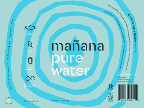 Mañana Water Brand + Packaging by Focus Lab on Dribbble Agency Brand Identity, Healthcare Branding, Andrew Lang, Logotype Branding, Water Branding, Water Logo, Design Identity, Lettering Logo, Brand Development