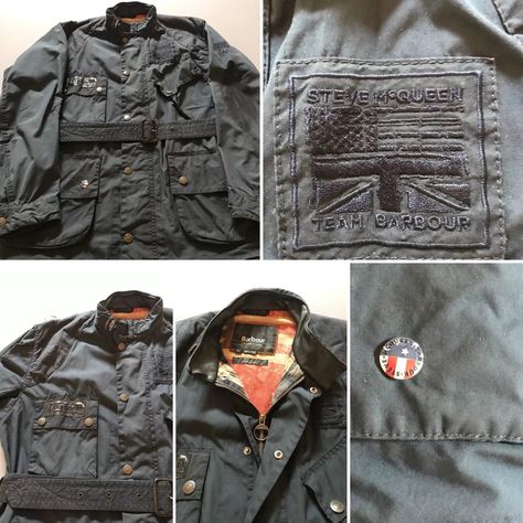 Barbour International Jacket, Barbour Steve Mcqueen, Barbour International, Wax Jackets, Steve Mcqueen, Vintage Jackets, Waxed Cotton, Vintage Jacket, Motorcycle Jacket