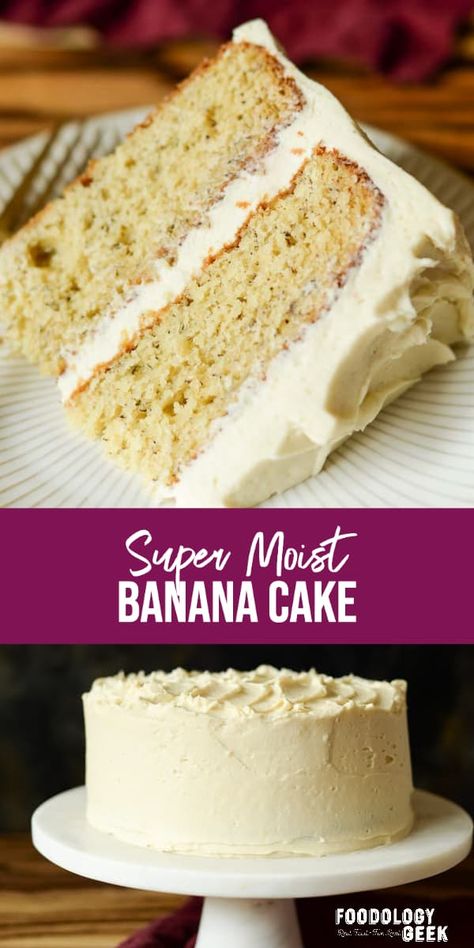 The Best Banana Cake, Best Banana Cake, Moist Banana Cake, Cake Batter Recipes, Cream Cheese Frosting Cake, Banana Dessert Recipes, Cake Homemade, Banana Cupcakes, Banana Cake Recipe