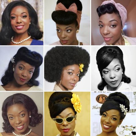 1950s Hairstyles For Long Hair, 1950s Black Women, 1950 Hairstyles, 50's Hairstyles, 1950’s Hair, 1950 Hairstyle, 50 Year Old Woman, 40s Hairstyles, Prom Hair Medium