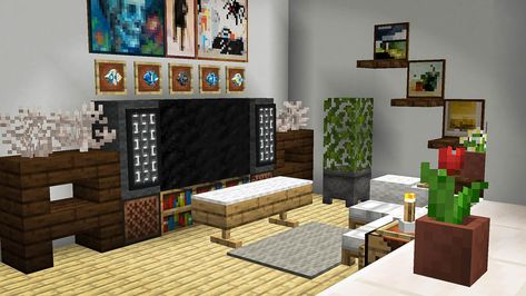 A Bright Living Room : Minecraft Living Room Designs Minecraft, Minecraft Living Room Design, Minecraft Room Ideas In Game, Living Room Minecraft, Minecraft Blueprint, Minecraft Living Room Ideas, Minecraft Living Room, Minecraft Room Decor, Mobs Minecraft