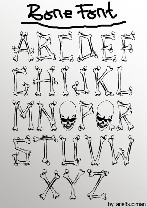 Bone font.  Love the "O " and the Q Bone Font Lettering, Goth Love Letter, Emo Lettering, Creepy Lettering, Cool Lettering Fonts, Bone Font, Cool Fonts Alphabet, Alfabet Font, Skulls And Bones