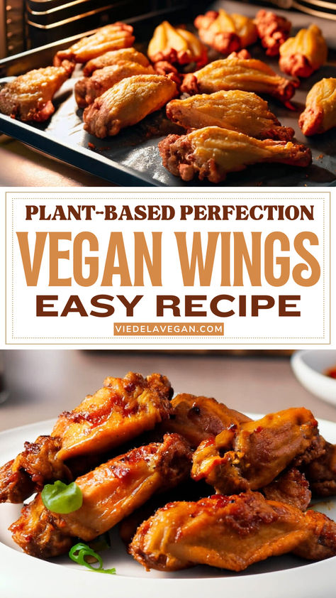 Vegan Wings Recipe Dunked Wings, Seitan Wings, Vegan Wings, Cauliflower Vegan, Bbq Cauliflower, Chicken Tonight, Vital Wheat Gluten, Wings Recipe, Wing Recipes