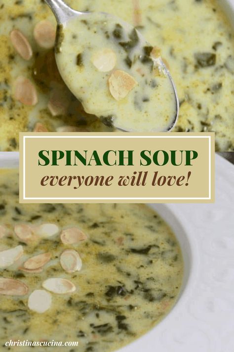 Cream Spinach Soup, Cream Of Spinach Soup Recipe, Creamy Spinach Soup Recipe, Spinach Bisque Soup, Spinach Soup Recipe Creamy, Soups With Spinach Recipes, Spinach Soup Recipe Healthy, Soups With Spinach, Soup With Spinach Recipes