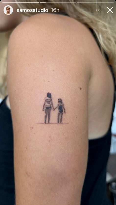 Small Silhouette Tattoo, Small People Tattoo, Outline People Tattoo, Tattoo For Lost Friend, Simple Portrait Tattoo, Person Outline Tattoo, Fine Line People Tattoo, Tattoo For Dogs, Photograph Tattoo