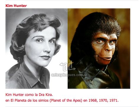 Kim Hunter / Dra. Kira / Planet of the Apes 1968, 1970, 1971 Robocop 1987, Rick Baker, Robocop 2, Peter Weller, Kim Hunter, Go Ape, Creature From The Black Lagoon, Sci Fi Tv Shows, The Black Lagoon