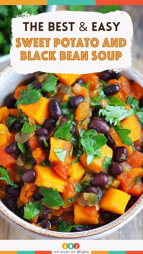 Sweet Potato and Black Bean Soup Sweet Potato And Black Beans Recipes, Sweet Potato And Black Beans, Black Beans Recipes, Best Spaghetti Recipe, Sweet Potato And Black Bean, Beans Recipes, Black Bean Recipes, Delicious Dinner Ideas, Sweet Potato Black Beans