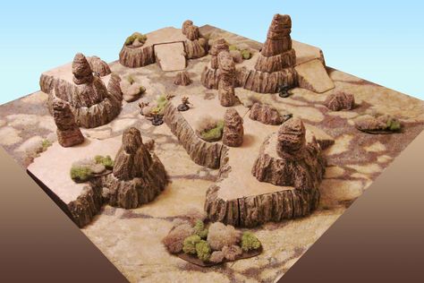 desert Desert Temple, Desert Terrain, Dnd Diy, Dnd Crafts, Garden Railroad, Warhammer Terrain, 40k Terrain, Game Terrain, Future Games