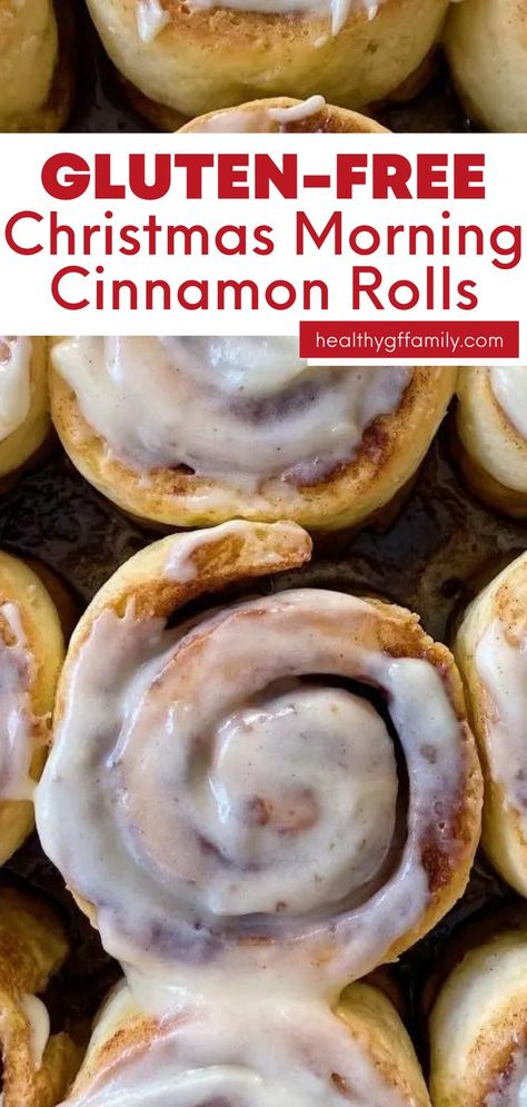 Gluten Free Protein Cinnamon Rolls, Gluten Free Dairy Free Christmas Recipes, Gluten Free Cinnamon Roll Pancakes, Gf Breakfast Ideas, Easy Gluten Free Cinnamon Rolls, Flavor Cream Cheese, Gf Cinnamon Rolls, Gluten Free Christmas Breakfast, Gluten Free Cinnamon Rolls Recipe