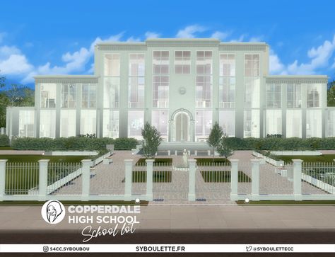 [DOWNLOAD] Copperdale High School venue lot | Patreon Copperdale High School Sims 4, Sims Furniture, Sims Ideas, Sims Building, High School Years, Sims House Design, The Sims 4 Download, School Sets, School Building