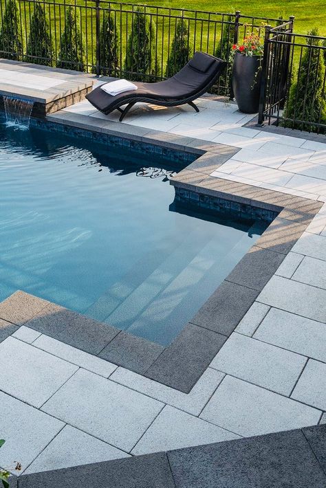 Tranquility Pool, Luxury Pool Party, Luxury Pools Backyard, Pool Paving, Inground Pool Landscaping, Pool Pavers, Pools Backyard Inground, Modern Pool, Swimming Pool Landscaping