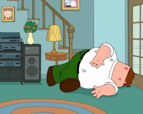 Guy Falling, Peter Family Guy, Lying Down Pose, Falling Pose, Family Guy Meme, Family Guy Cartoon, Stitch Rug, React Pics, Family Guy Funny Moments