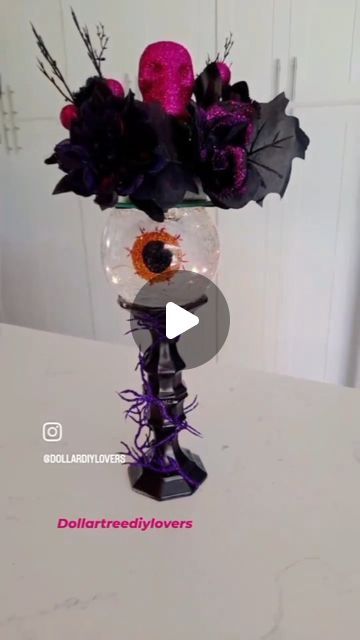 Halloween Diy Centerpieces, Halloween Candlesticks Diy, Diy Halloween Centerpieces Table, Diy Halloween Centerpieces, Halloween Centerpiece Ideas, Halloween Candlesticks, Dollar Tree Centerpieces, Diy Candle Sticks, Spooky Ideas